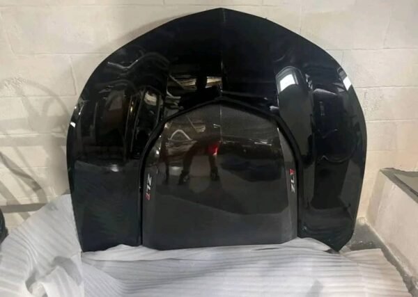 6th gen ZI1 hood with exposed carbon center in black