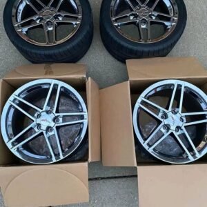 new C6Z wheels with 2 front tires. No cracks/scratches/curb rash wheels and tires are both 9.5/10 or higher flawless.