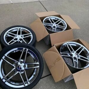 new C6Z wheels with 2 front tires. No cracks/scratches/curb rash wheels and tires are both 9.5/10 or higher flawless.