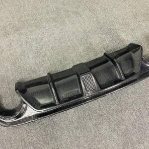 Car Rear Bumper Diffuser For Infiniti Q50 2014-2018 Carbon Fiber With LED