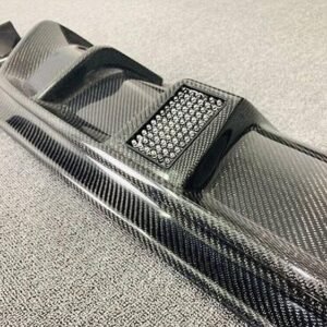 Car Rear Bumper Diffuser For Infiniti Q50 2014-2018 Carbon Fiber With LED