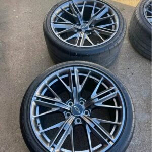 Camaro zL1 wheels and tires.  These are OEM 20” wheels and tires  Gen 6 Camaro ZL1 OEM  305/30/20 285/30/20 20×10 and staggered 20×11  Have pressure sensors installed