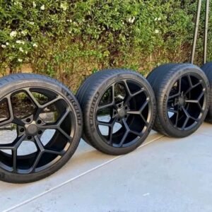 Z28 MRR 20 Inch Camaro Black Concaved Wheels With Michelin Pilot Sport Tires 5×120 – 5×4.75 Bolt Pattern Standard MRR Z28 Camaro Black Staggered Wheels “SS, 1SS, 2SS, ZL1, Z28, 1LE Spec Fitment”