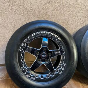 Weld Ventura drag pack  WELD VENTURA DRAG PACK                (BEADLOCKS LIKE NEW CONDITON  5X120 FRONTS ARE 18X6 SKINNYS  REARS ARE 17X10  MICKEY THOMPSON TIRES ALL AROUND